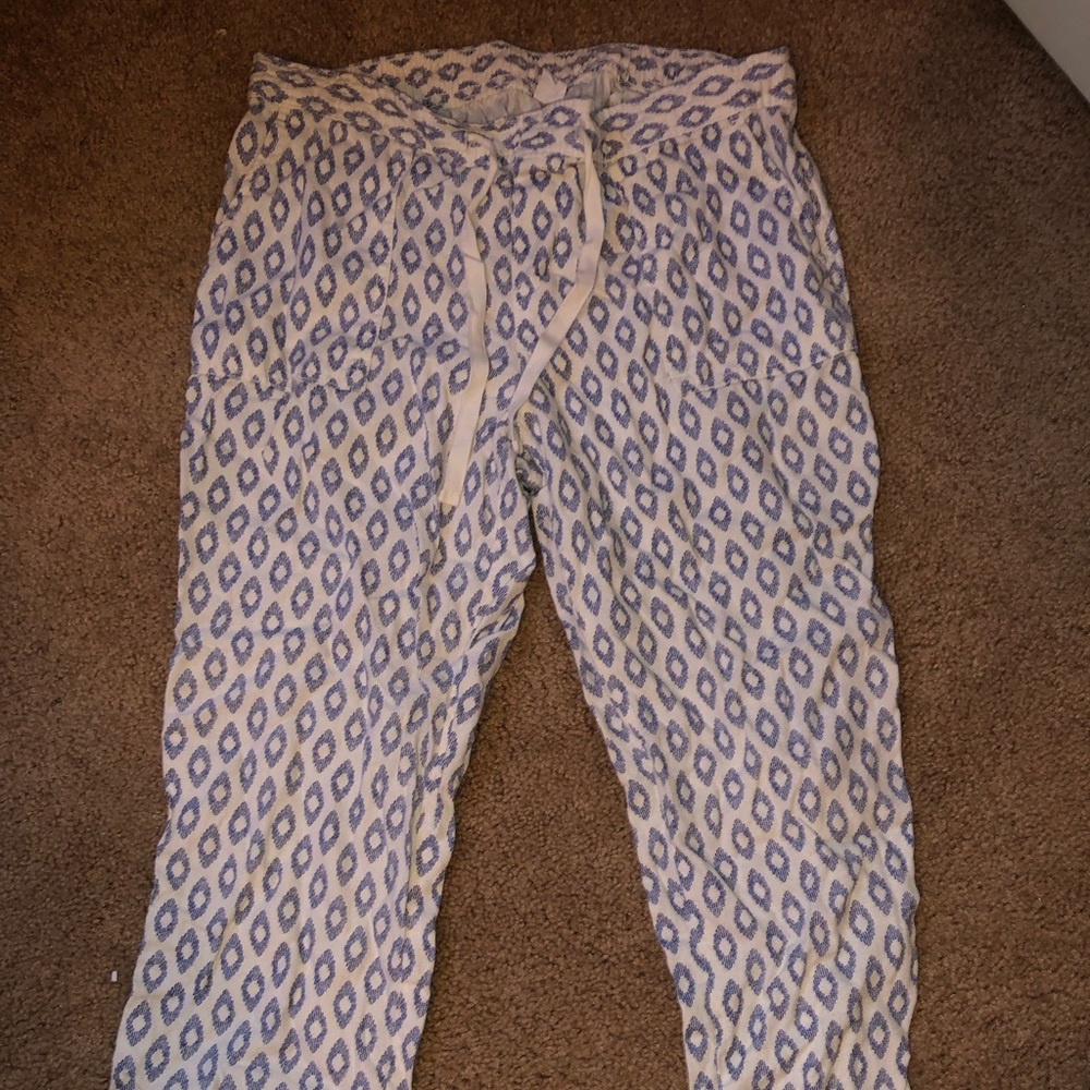 Beige and blue pants